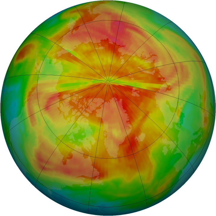 Arctic ozone map for 31 March 2002